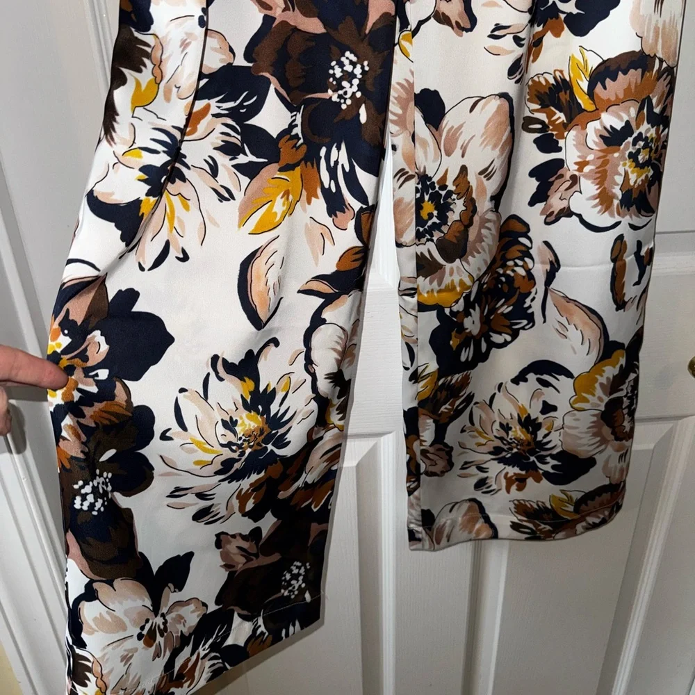 Industry Floral Wide-Leg Pants Silky Size 8 NWT - Picture 2 of 11